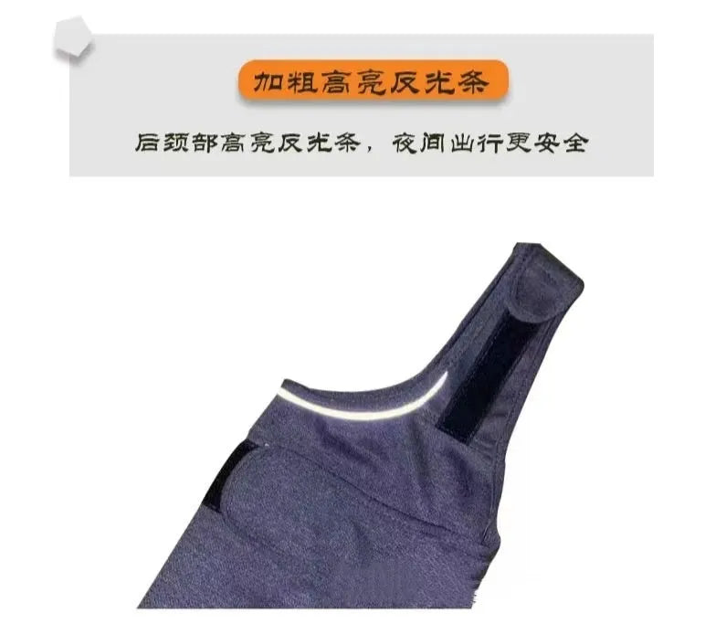 Heather Grey dog anxiety vest made from brocade cotton ponte-de-roma fabric on a medium-sized dog.