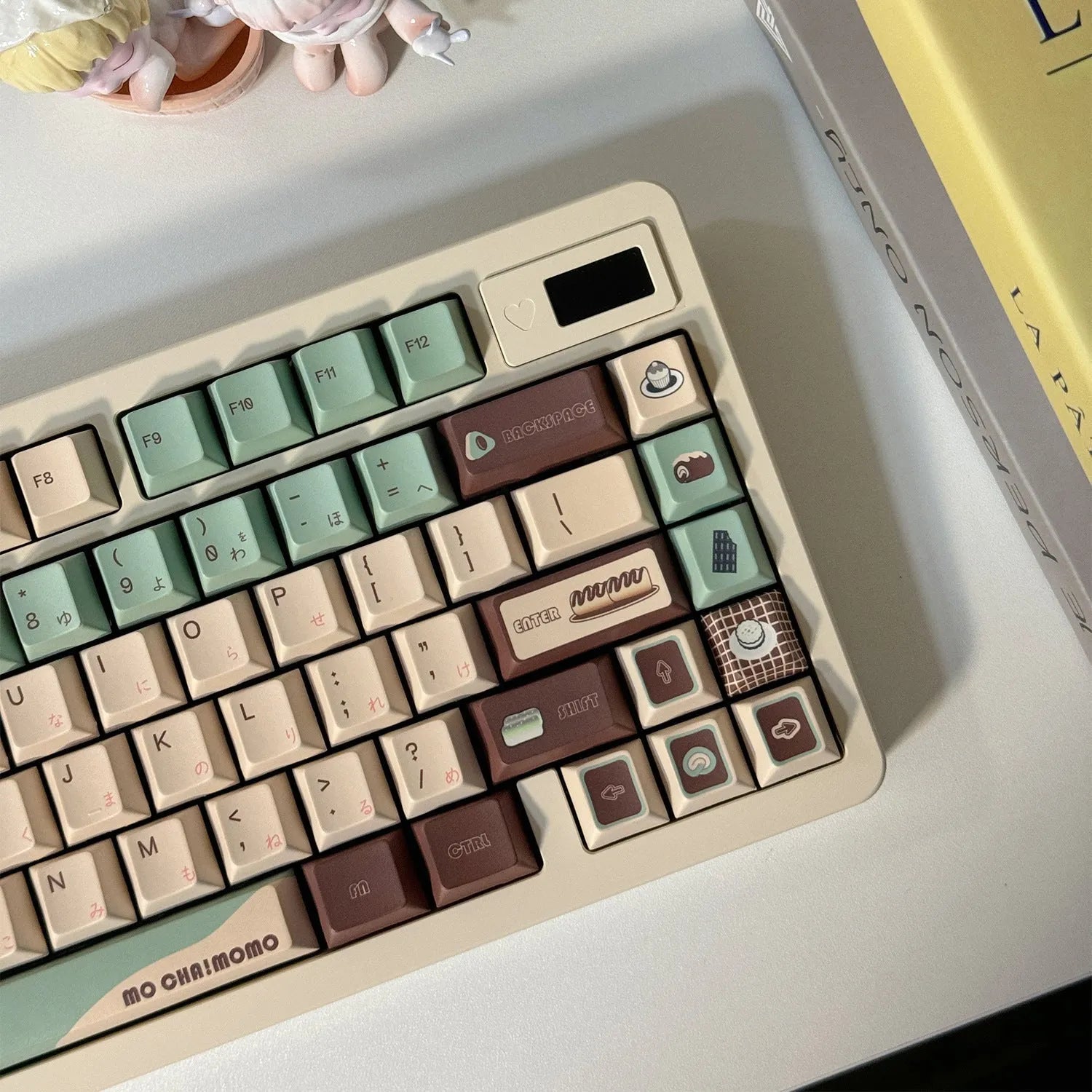 Craft Key CAP Matcha theme keycap set for cross satellite shaft mechanical keyboards.