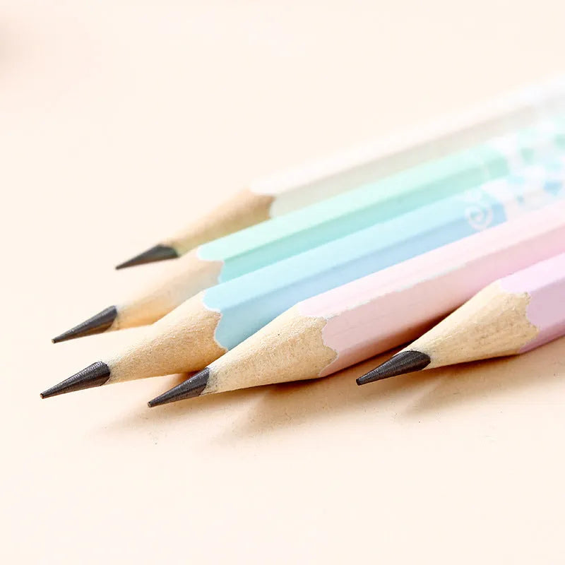 Barrel of 50 natural basswood hexagonal pencils with HB graphite leads for writing and drawing.