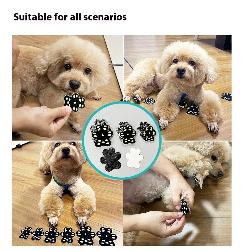 Silicone cloth dog walking claw protection footstickers in S and M sizes